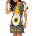 thumbnail image 2 of Fotbe Bee Kind Bata de Dormir para Mujer con Estampado, Camisón de Algodón de Manga Corta, Ropa de Dormir Casual, 2 of 6