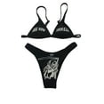 thumbnail image 1 of ITFABS Bikini Imprimé Amusant pour Femmes, Haut à Col en V Profond avec Bas, 1 of 6