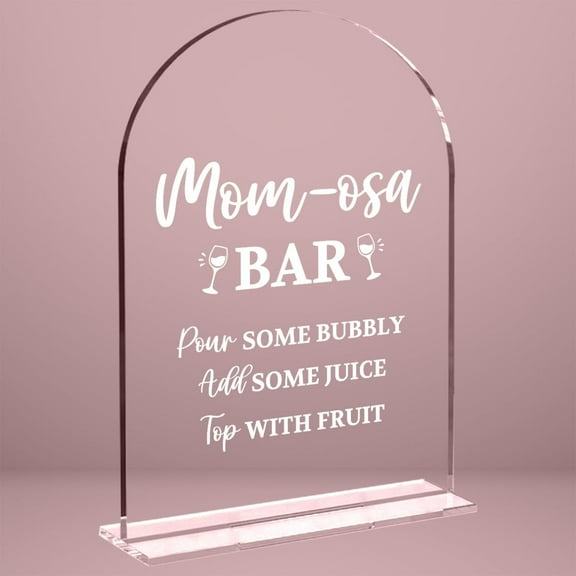 Baby in Bloom Shower Decorations, Baby Shower Sign, 5x7 Inch Arch Acrylic Mimosa Bar Sign, Reception & Event Party,Birthday Party Decorations