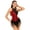 Burgundy, variant on Women One Piece Tassels Shiny Sequins Ballroom Latin Dance Leotard Flowy Fringe Bodysuit Silver XL