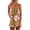 Khaki, variant on Women Off Shoulder Romper Strapless Floral Print Striped Beach Shorts Jumpsuit