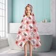 thumbnail image 6 of Pink Cow Strawberry Oval Pattern Hooded Bath Towel，50"x30" for Ages 3 To 12 Kids, Quick Dry Lightweight Soft Microfiber Hood Beach Towel Cover Up for Kids, 6 of 7