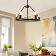 thumbnail image 6 of Depuley 6-Light Industrial Chandelier Matte Black Dimmable Flush Mount Pendant Light, 6 of 10