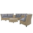 thumbnail image 4 of Outdoor Patio Furniture Sectional, 7-Piece Half-Moon Curved Outdoor Sofa Set with Round Coffee Table, Waterproof Cover Cushions, Rattan Sectional Conversation for Garden,  Gray, 4 of 9