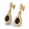 thumbnail image 2 of 6x4mm Pear Garnet 925 Sterling Silver Gold Vermeil Chandelier Teardrop Valentines Day Gifts Earrings, 2 of 4