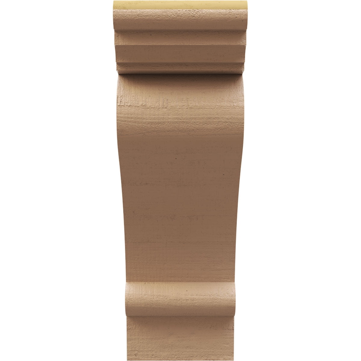 3"W x 6"D x 9"H Classic Mayflower Rough Cedar Woodgrain TimberThane Corbel, Primed Tan