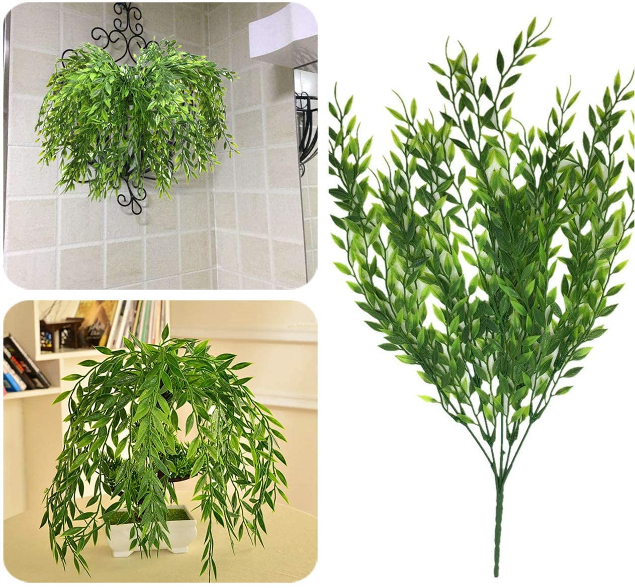 MAMOWEAR Artificial Weeping Willow, Fake Hanging Vine Faux Ivy Plants Greenery Leaves Garland UV Resistant for Home Indoor Outdoor Garden Door Wall Décor