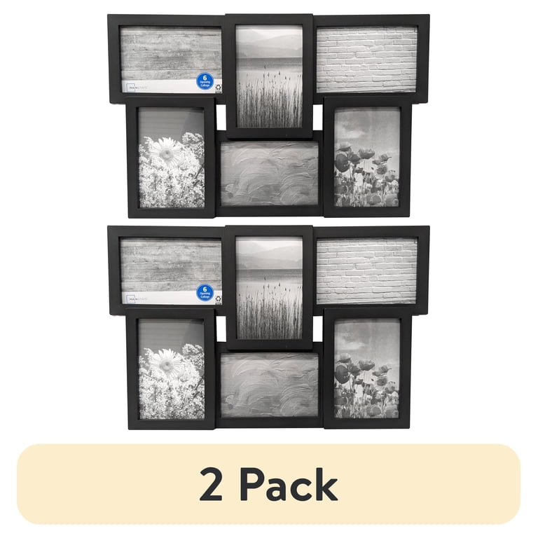 Mainstays 6-Opening 4x6 Black Collage Picture Frame, 2-Pack photo 1