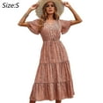 thumbnail image 2 of Vestido de fiesta para mujer con estampado sexy de escote en V de primavera y verano (rojo), 2 of 7