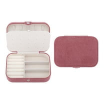 REGALWOVEN Jewelry Box for Women Girls Birthday Gifts, Small Portable Velvet Jewelry Organizer Case Storage Display Holder Pink