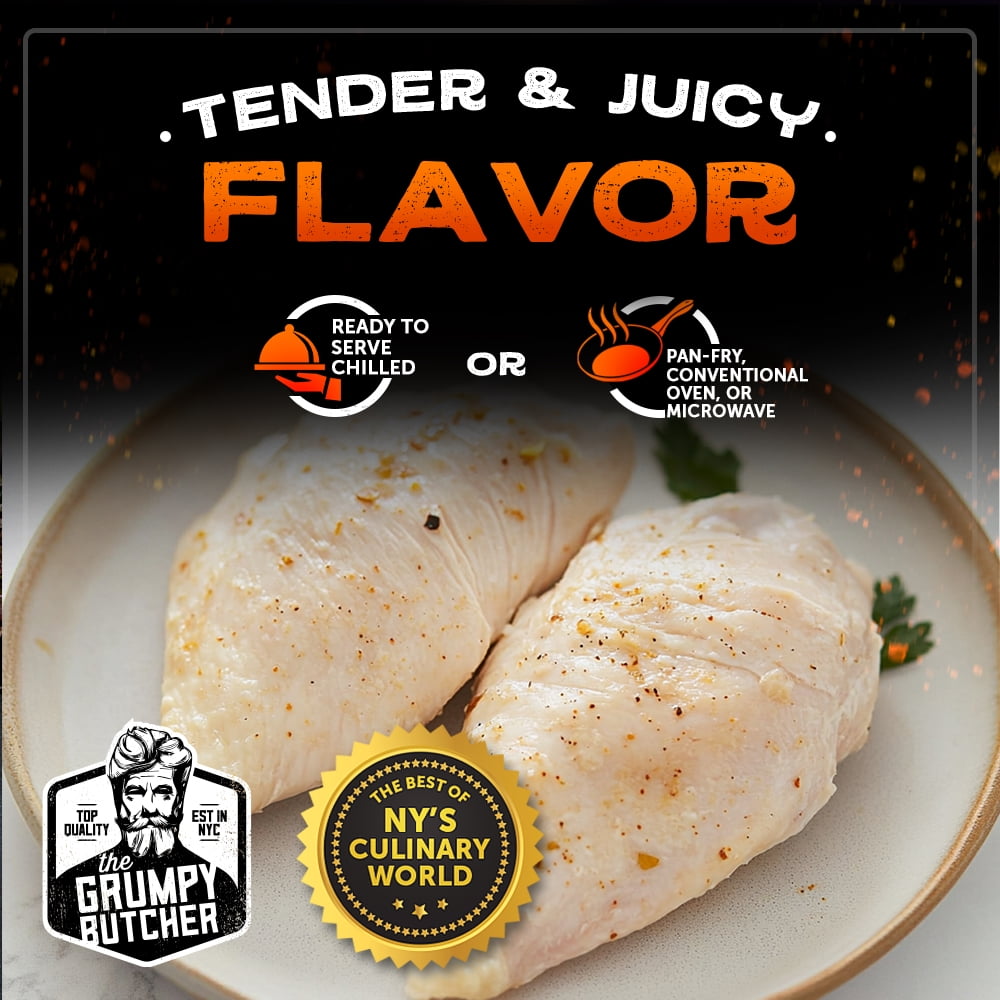 Grumpy Butcher Clean Steamed Chicken Breast 4 Ct, 4 lb (Frozen)
