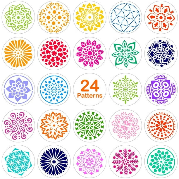 8 Pack 6 x 6 Inch Mandala Stencils, Reusable Painting Drawing Mandala  Stencils Template for Stones Floor Wall Tile Fabric Wood - AliExpress