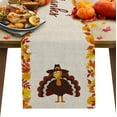 thumbnail image 1 of Give Thanks Table Runners 72 Inches Long Washable Thanksgiving Turkey Maple Leaves Table Runner for Round Table Kitchen Coffee Dining End Table Living Room Use, 1 of 8
