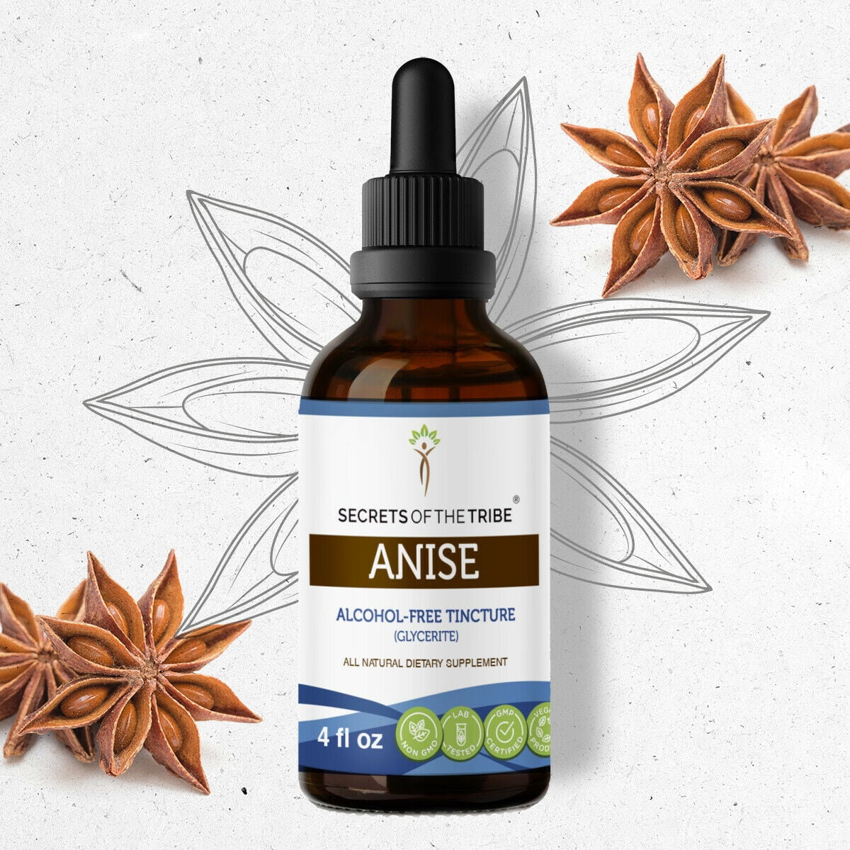Anise Tincture AlcoholFREE Extract, Organic Anise (Pimpinella Anisum) Dried Seed 4 oz Walmart