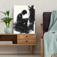 thumbnail image 5 of Qisvanset 12x16 Inch 2D Flat Framed Canvas Art, Jacob Wrestles with God Bible Sketch Modern Religious Wall Art Decor Gift, 5 of 5