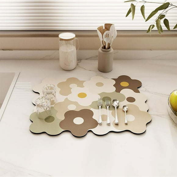 Estera absorbente para secar platos, encimera de cocina, estera para secar platos, resistente al calor, rendimiento de primera categoría