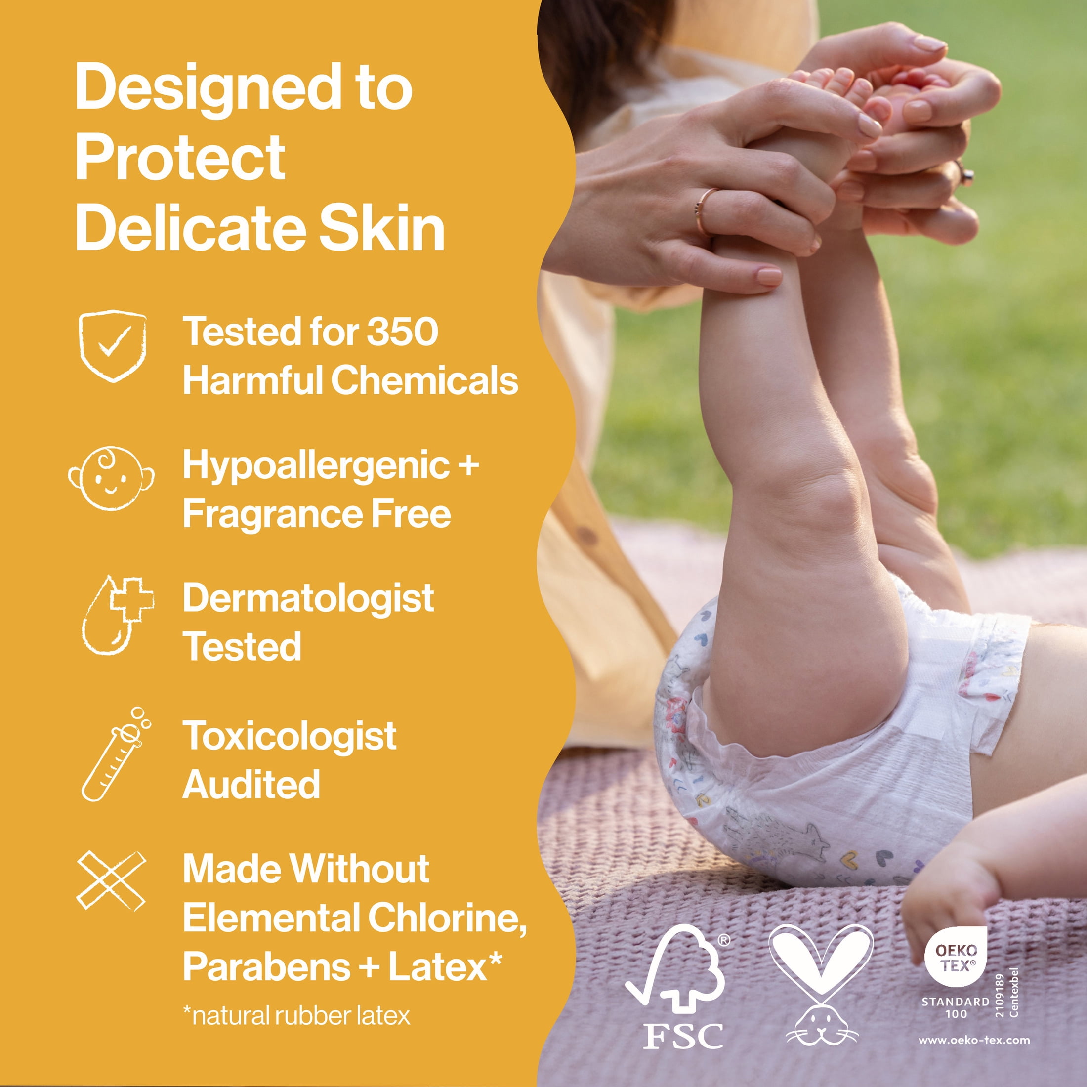 The Honest Company Clean Conscious Diapers® Up to 100% Leak Protection Designed to Protect Delicate Skin Hypoallergenic + Fragrance Free Barnyard Babes + Donuts Grow Up, Size 3, 62 Count