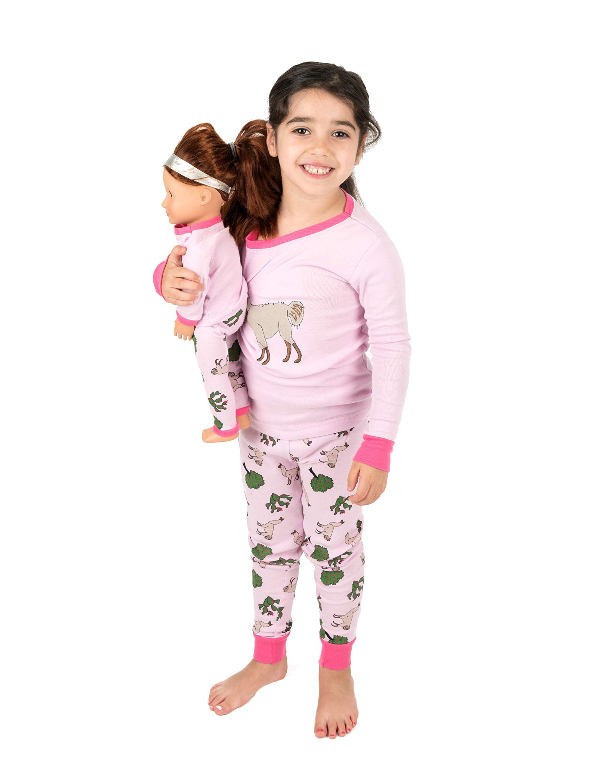 Fits American Girl Toddler-14 Years Leveret Kids & Toddler Pajamas Matching Doll & Girls Pajamas 100% Cotton Set 