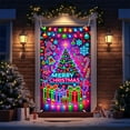 thumbnail image 6 of Hometravel Glowing Christmas Door Cover, Santa and Tree Printed Holiday Banner, Lighted Indoor Outdoor Decoration for Party, Home Entryway, Festive Display, 6 of 6
