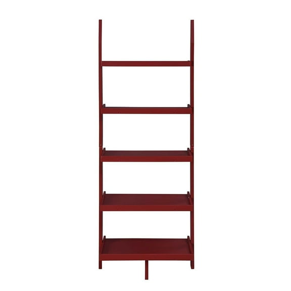 Bookshelf Ladder 5 Tier - HomeStock Art Deco Dreams - Solid Pine Birch - 72" Tall Display Shelf