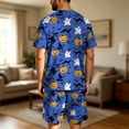 thumbnail image 7 of Leidass Mens Halloween Pajama Set Short Sleeve Sleepwear Lounge Set Crew Neck Tee and Shorts Casual Homewear Two Piece Outfit Sky Blue 3XL, 7 of 7