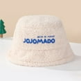thumbnail image 3 of Plush Balls Ears Decor Fleece Lining Solid Color Ear Protection Baby Beanie Winter Infant Cartoon Shape Bucket Hat Scarf Cap, 3 of 10