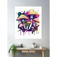 thumbnail image 2 of Colorful Psychedelic Magic Mushroom Trippy Hippie Poster Wall Art, Modern Wall Decor, 24x36 UNFRAMED, 2 of 3