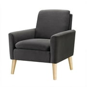 Dazone Modern Wood Chair Sofa Upholstered Arm Chair Black