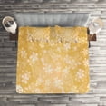 thumbnail image 2 of Ambesonne Floral Quilted Coverlet 3 Pcs, Trees Blossom in Spring, Queen Size, Yellow and White, 2 of 2
