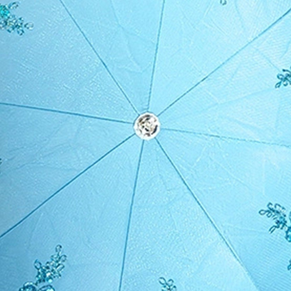 Lace Embroidery Sun Umbrella Ladies Anti-UV Umbrella Folding Parasol Umbrella Vintage Flower Embroidery Umbrella Sun/Rain/Snow Folding Umbrella