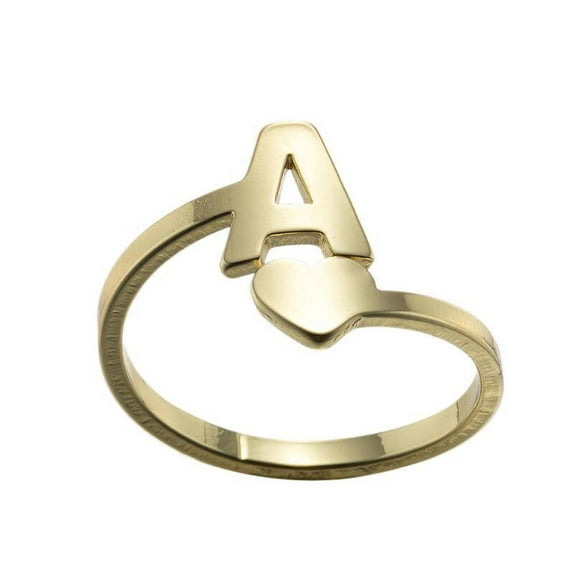 jovati Fashion 26 English Letter Opening Rings Stainless Steel Girls Love Retro Jewelry