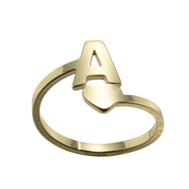 Xihbxyly Anillos de Moda, Anillo Abierto Ajustable de Acero Inoxidable, Diseño Moderno de Letras Inglesas, Joya Llamativa, Regalo para Banquetes de Boda, Accesorio Elegante para Niñas.