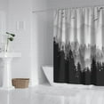 thumbnail image 3 of 84 Inch Black and White Misty Forest Shower Curtain Set Grey Gray Ombre Waterproof Shower Curtains Nature Tree Mountain Woodland Decorative Bathroom Bath Curtain 12 hook (Black, 84'' × 72''), 3 of 4