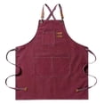 thumbnail image 1 of Work Apron Thick Sleeveless Breathable Unisex Multi-pockets Storage Cotton Cross Back Kitchen Apron for Home, 1 of 9