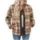thumbnail image 2 of Ailaofu Fashion Jacket for Women Fall Winter Trendy Button Short Shacket Long Sleeve Plaid Cropped Jackets, 2 of 7