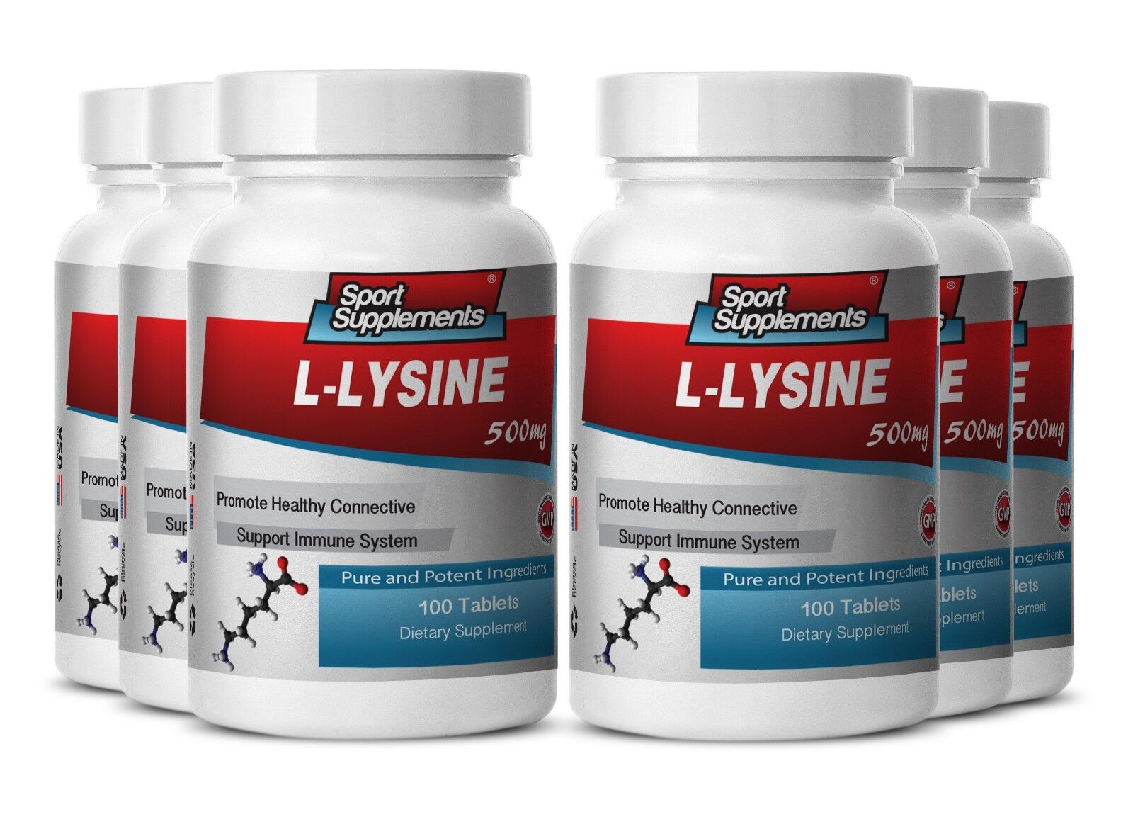 LLysine 500mg Pre Workout Tablets 6 Bottles