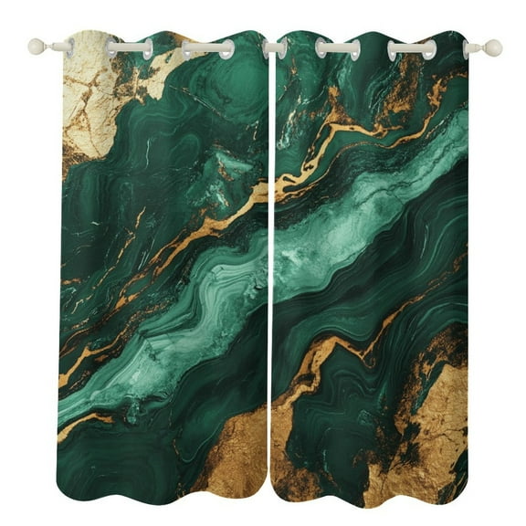 Colorful Marble Green Gilding (88) 2 Panels 3D Printing Pattern Curtain for Bedroom Living Room Kitchen Window Decoration Home