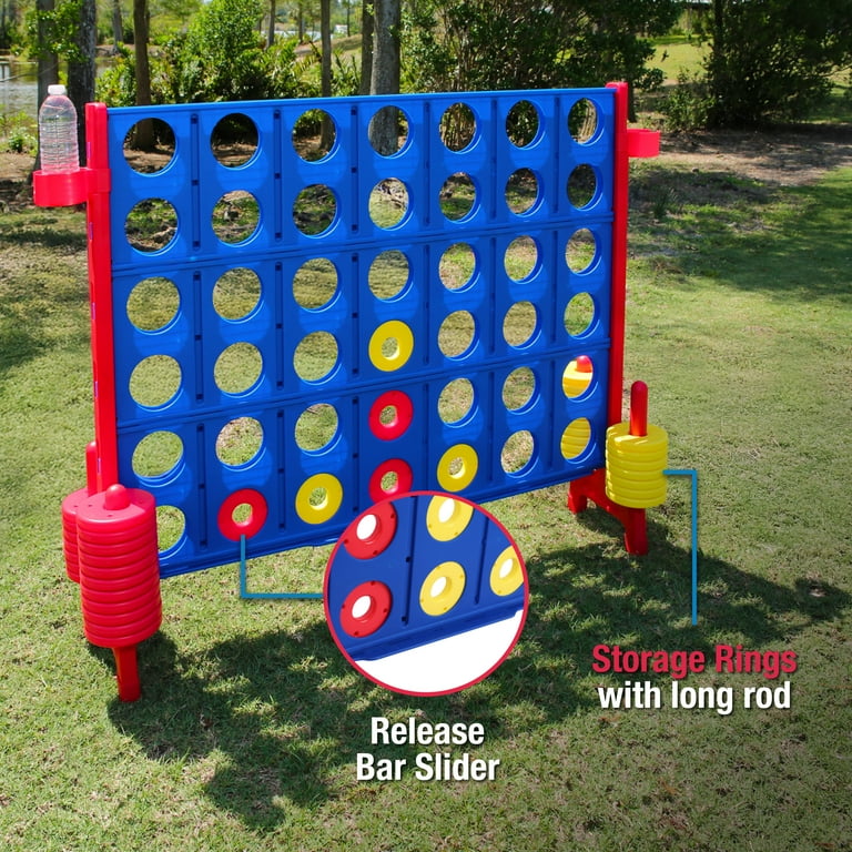 Giant 4 in a Row Plastic Outdoor/Indoor Game Set, 47.5 in x 11 in