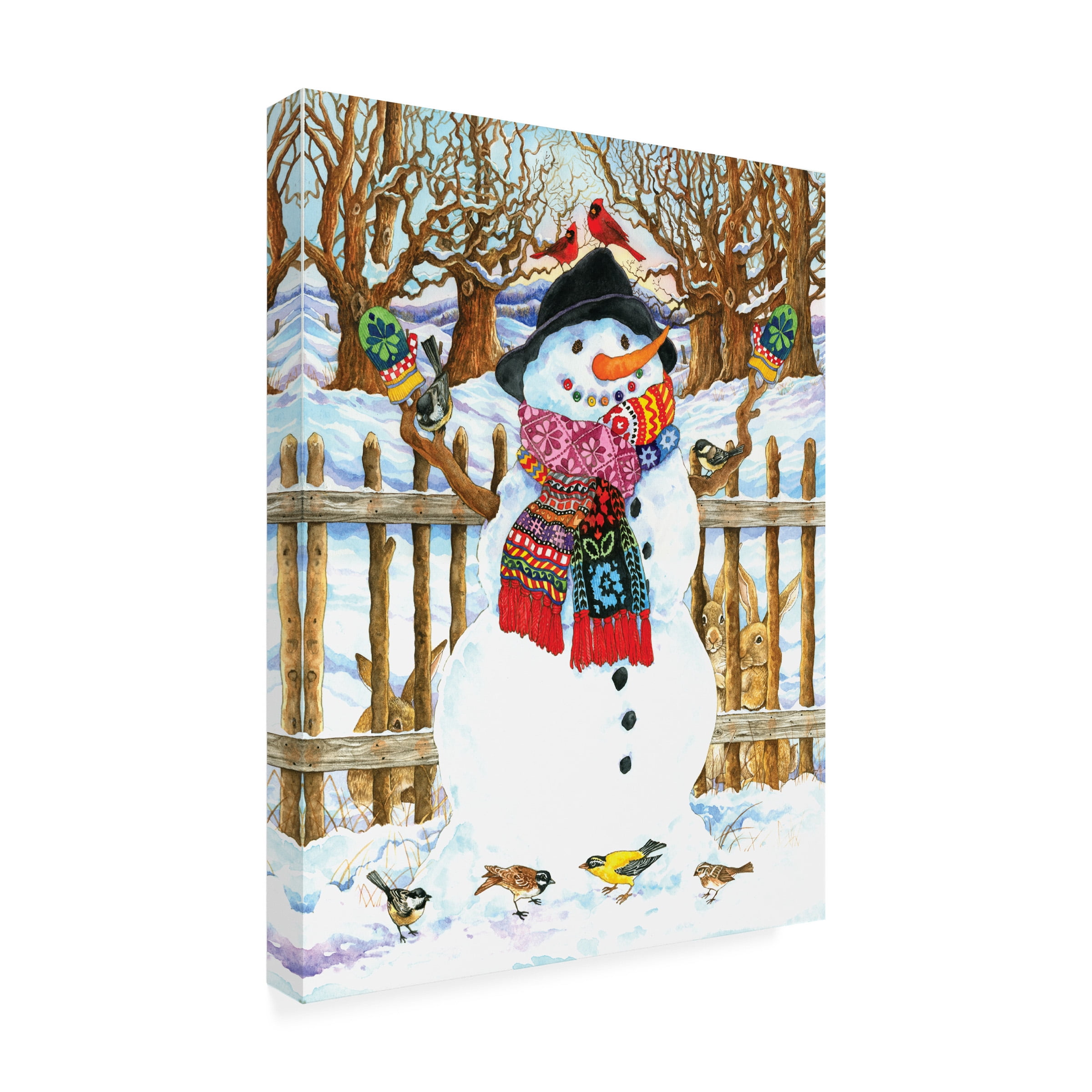 Wendy Edelson 'Winter Snowman' Canvas Art