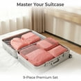 thumbnail image 2 of 9-Piece Travel Packing Cubes Organizer Set with Shoe Bag and Toiletry Bag, Pink, 2 of 7