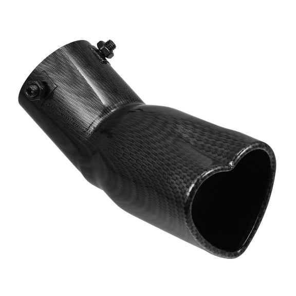 Car Exhaust Tip Heart Shaped Tail Pipe 2.48" OD 2.64"x2.36" Outlet 7.48" Length Curved Black