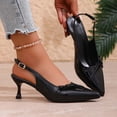 thumbnail image 5 of Xfvqtps Womens Heels Slingback Sandals Patent Leather Bow Pointed Toe Adjustable Strap Dressy Evening Pumps Shoes, 5 of 9