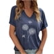 thumbnail image 2 of Fiudx Ofertas Relámpago Blusas con Cuello En V de Manga Corta con Estampado Informal a La Moda para Mujer, 2 of 5