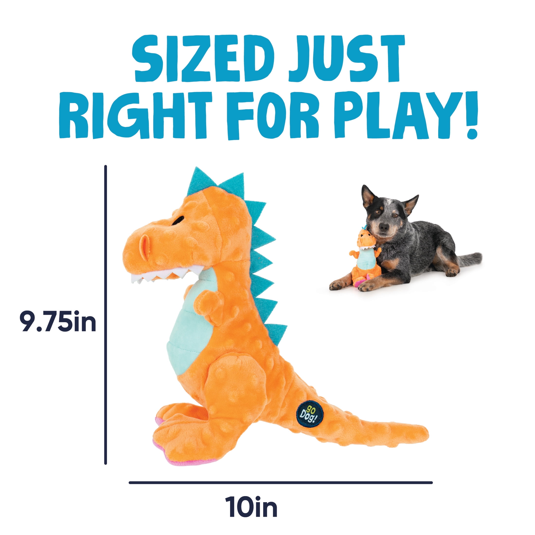 goDog Dinos Trex, Orange, Medium