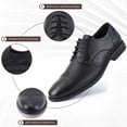 thumbnail image 3 of HA-EMORE Men's Dress Leather Shoes, Leather Stylish Lace-up Wingtip Brogues, Mens Oxford Shoes, Business Formal Lightweight Pointed Toe, 3 of 7