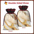 thumbnail image 4 of Color Matching Linen Bundle Mouth Gift Bag Can Be Used For Daily Small Items Grey And White Gold Marble Small, 4 of 8