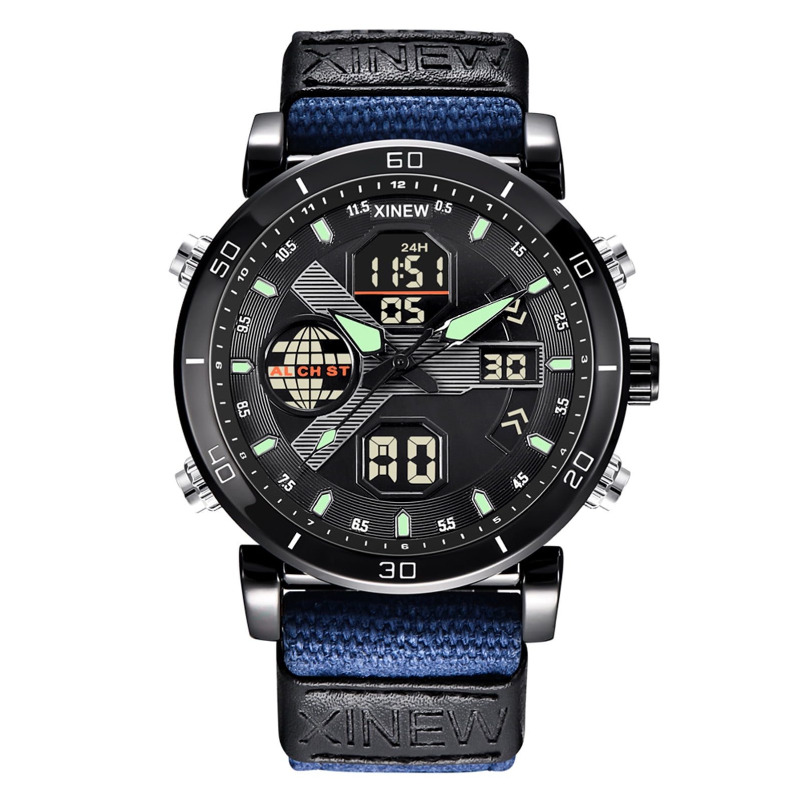 Watches for Men Fashion Sports Waterproof Quartz Digital LED