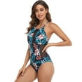 thumbnail image 2 of SWSMCLT Women's Sexy Halter Bathing Suit High Waisted One Piece Swimsuit Slimming Modern Swim Suit Flower 8, 2 of 4