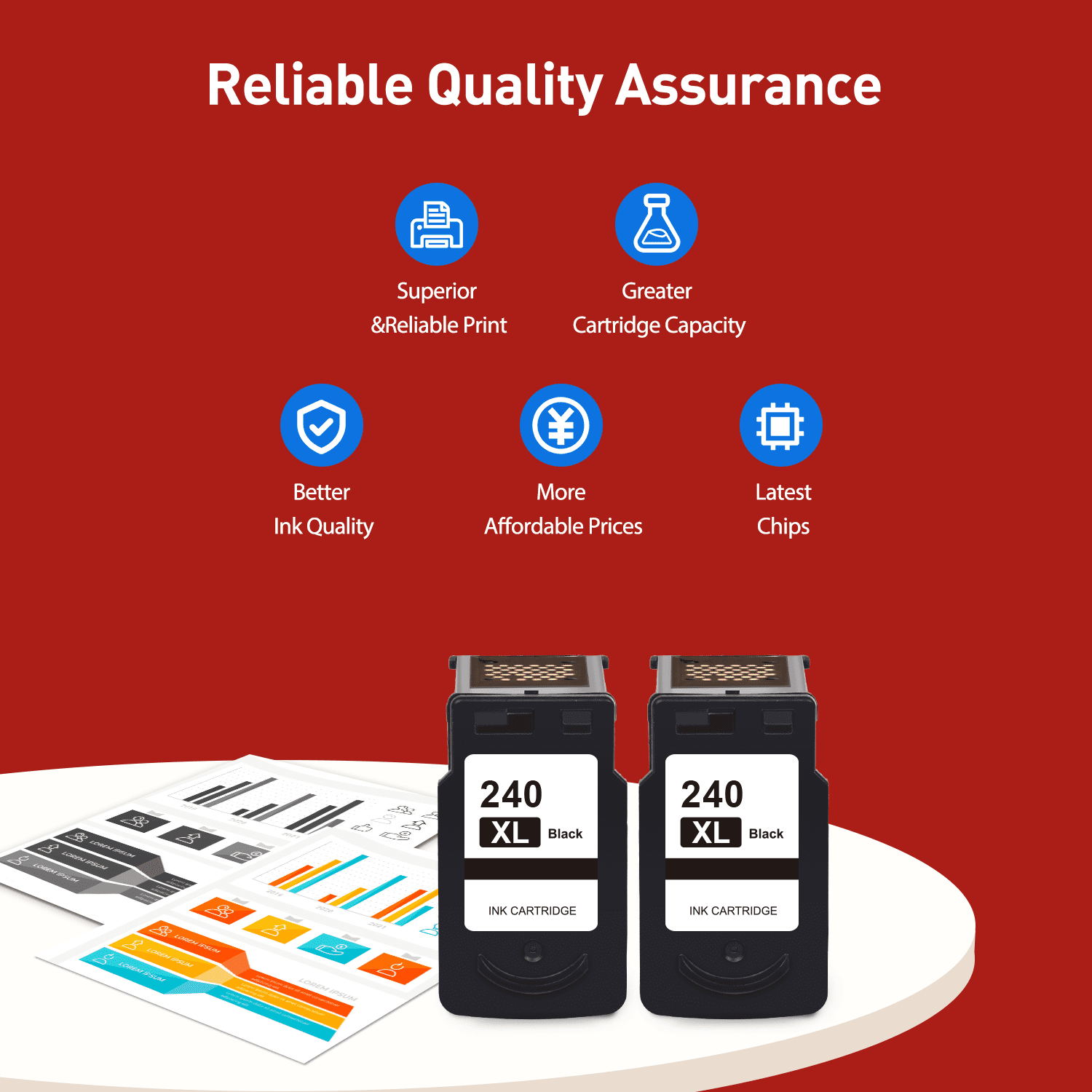 240XL Ink Compatible for Canon Ink 240 XL 240XL Black Ink Cartridge for PIXMA MG3620 TS5120 MG2120 MG3520 MX452 MX512 MX532 MX472 Printer (2 Black)