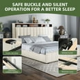 thumbnail image 3 of Uforic Lift Up Bed Frame with Storage & LED Lights, Upholtered Bed with Power Outlets, King, Beige, 3 of 8